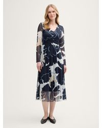 Tom Tailor - Sommerkleid Midi-Meshkleid mit Raffungen - Lyst