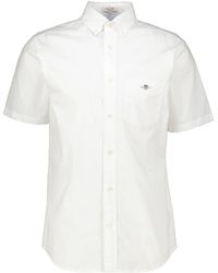 GANT - Kurzarmhemd aus Popeline Regular Fit - Lyst
