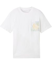 Tom Tailor - Kurzarmshirt allover detail print t-shirt - Lyst