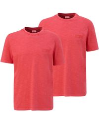S.oliver - T-Shirt Jerseyshirt (2-tlg) Rundhals, kurzarm, Flammgarn, Logo, im 2er Pack - Lyst