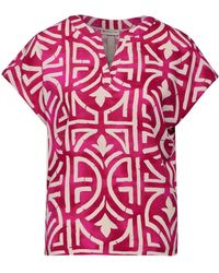 Street One - Blusenshirt LTD QR Shirtblouse w splitneck, magnolia pink - Lyst