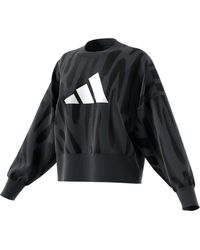 adidas - Sweatshirt W FI FF CREW MULTCO/CARBON/BLACK - Lyst