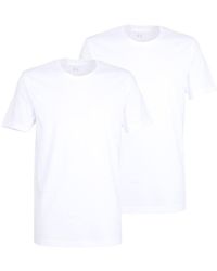 Bugatti - T-Shirt BARI (Set, 2-tlg., 2er-Pack) Rundhals-Ausschnitt, Kurzarm, Slim Fit - Lyst