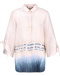 Gerry Weber - Klassische Bluse 3/4 Arm Leinenbluse mit Farbverlauf - Lyst