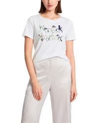 Marc Cain - T-Shirt "Collection Swan Opera" Premium mode mit bunter Stickerei - Lyst
