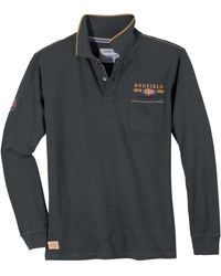 Redfield - Poloshirt Langarm-Polo Übergröße anthrazit Green Lands - Lyst