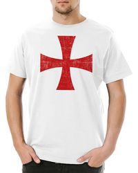 Urban Backwoods - Print-Shirt Templar Cross I T-Shirt Rotes Templer Orden Kreuz Templerorden - Lyst