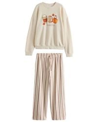 Next - Pyjama Schlafanzug Aus Flanell Mit Sweatshirt (2 Tlg) - Lyst