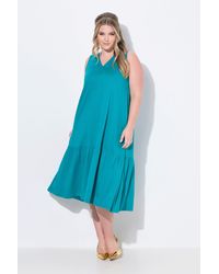 MIAMODA - Jerseykleid Midikleid A-Linie Cupromix-Jersey Saumvolant - Lyst