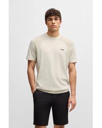 BOSS - Rundhalspullover Momentum_Lite_T24 mit Strukturmix - Lyst