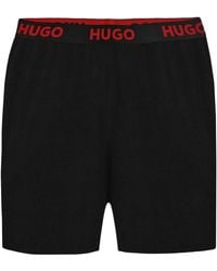 HUGO - Sporty Logo Shorts sichtbarem Bund mit Marken-Logos - Lyst