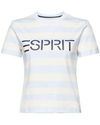 Esprit - Gestreiftes Logo-T-Shirt aus Baumwolle (1-tlg) - Lyst