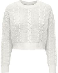 ONLY - Strickpullover ONLMALENA LIFE LS CROPPED O-NECK KN - Lyst