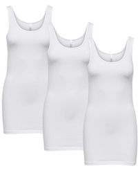 ONLY - Tanktop 3er Pack Top Live Love Long Basic Tank Tops - Lyst