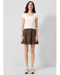 QS - Minirock Rock Kurzer Musselin-Rock - Lyst