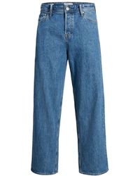 Jack & Jones - Regular-- Wide Leg Jeans Loose Fit Relaxed Denim JJIALEX 5445 in Blau - Lyst