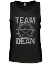 Urban Backwoods - Tanktop Team Dean Ärmelloses T-Shirt Supernatural Fun Pentragramm Logo Pentacle Flaming Serie Series - Lyst