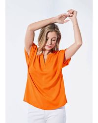 Goldner - Schlupfbluse Kurzgröße: Bluse mit Tunika Ausschnitt - Lyst