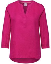 Street One - Blusenshirt LS_Solid Splitneck blouse w ga - Lyst