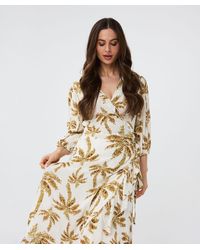 EsQualo - Sommerkleid Wickelkleid mit Palmenprint - Lyst