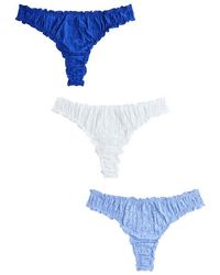 Next - String 3Er-Pack Lochstickerei-Stringtangas Mit Rüschen (3-St) - Lyst