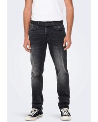 Only & Sons - Regular Fit Jeans Straight Denim Stretch Pants ONSWEFT (1-tlg) 3992 in Grau - Lyst