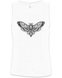Urban Backwoods - Tanktop Death Moth Ärmelloses T-Shirt Motte Dead Skelett Skeleton Black White Mothman Insekt Horror Silence - Lyst