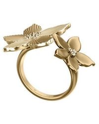 Fossil - Fingerring Schmuck Geschenk Edelsthal Ring Blume Sutton, Mit Glasstein - Lyst