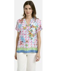 Milano Italy - Klassische Bluse BLOUSETOP WITH PANEL AND V-NECK - Lyst