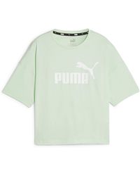 PUMA - Crop-Top Essentials Logo Cropped T-Shirt - Lyst