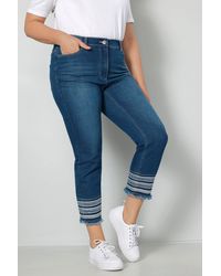 MIAMODA - Regular-- 3/4-Jeans Slim Fit Saumstickerei 5-Pocket - Lyst