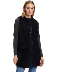 AMBER & JUNE - Strickjacke mit Kapuze (1-tlg) Stoff - Lyst