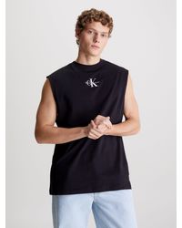 Calvin Klein - T-Shirt MONOLOGO SLEEVELESS TEE mit Logodruck - Lyst