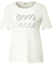 Street One - T-Shirt mit silberfarbenem Aufdruck - Lyst