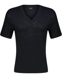 BOSS - T-Shirt aus Leinen C_ELA (1-tlg) - Lyst