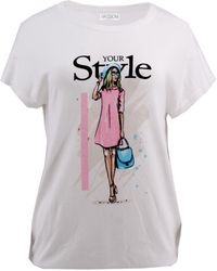 Passioni - Ein ßes -T-Shirt mit einem "Your Style" Rundhals, Print, Statement, bunt, Weiß - Lyst