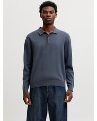 Jack & Jones - Polokragenpullover Jjebasic Knit Ls Polo Sn Baumwolle, Normal Geschnitten - Lyst
