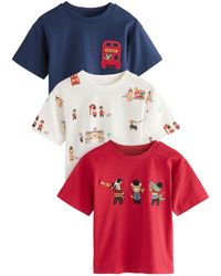 Next - Shirt 3er-Pack Kurzarm-T-Shirts mit Applikation (3-tlg) - Lyst