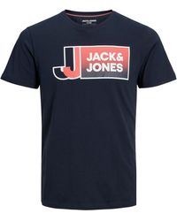 Jack & Jones - & Rundhalsshirt Große Größen Logoprint T-Shirt navy JCOLOGAN Jack&Jones - Lyst