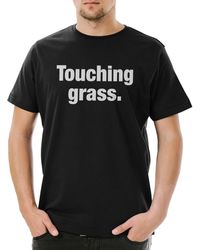 Urban Backwoods - Print-Shirt Touching Grass T-Shirt Slogan Spruch Motto Fun Spaß Comedy Joke - Lyst