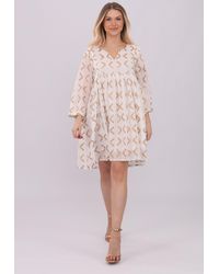 YC Fashion & Style - Minikleid Sommerkleid mit Goldschimmer – Elegantes Partykleid aus 100% Baumwolle Boho - Lyst