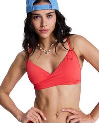 Roxy - Bandeau-Bikini-Top Solid Essentials Wrap Bra - Lyst