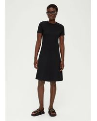 S.oliver - S.Oliver BLACK Minikleid Kleid aus Jersey Ziernaht, Label-Patch - Lyst