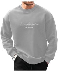 Rmk - Rundhalspullover Herren Pullover Langarmshirt Sweatshirt Pulli Loose Fit Oversize Los Angeles La - Lyst