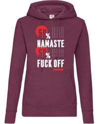 Youth Designz - Kapuzenpullover "% Namaste / 50% F**k Off" Hoodie Pullover mit trendigem Frontprint - Lyst