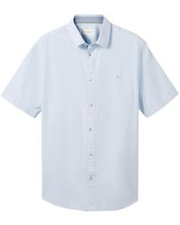 Tom Tailor - T- structured slubyarn shirt, blue herringbone structure - Lyst