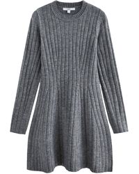 Next - Strickkleid Geripptes, ausgestelltes Mini-Pulloverkleid (1-tlg) - Lyst