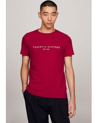 Tommy Hilfiger - Hilfiger T-Shirt TOMMY LOGO TEE aus reiner, nachhaltiger Baumwolle - Lyst