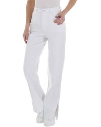 Ital-Design - Straight- Freizeit Stretch High Waist Jeans in Weiß - Lyst