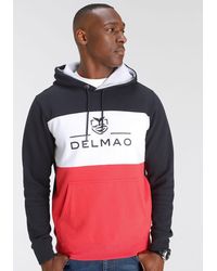 Delmao - Kapuzensweatshirt mit Blockstreifen und Print-NEUE MARKE! - Lyst